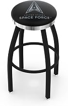 Holland Bar Stool L8B2C30SpaFor L8B2C U.S. Space Force 30 in. Swivel Bar Stool with a Black Wrinkle & Chrome Finish