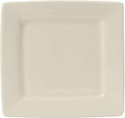 Tuxton Plates Eggshell Wide Rim 6-1/2-Inch Square Plate, Case of 12, Ivory; Scratch Resistant; Chip Resistant; Lead & Cadmium Free; Dishwasher, Microwave, Oven Safe