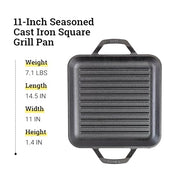 Lodge 11" (Pack of 2) / Negro / 10.0 centiliters Grill Pans