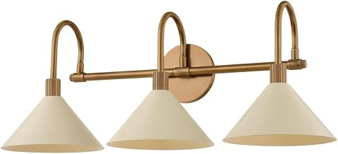 Troy Lighting B1811-PBR/SSD Jovani Damp-Rated Bath and Vanity, 3-Light E12 Candelabra Base, Patina Brass and Soft Sand