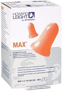 Howard Leight by Honeywell 154-MAX-30 Max Single-Use Earplugs, NRR 33, Corded, Pack of 100