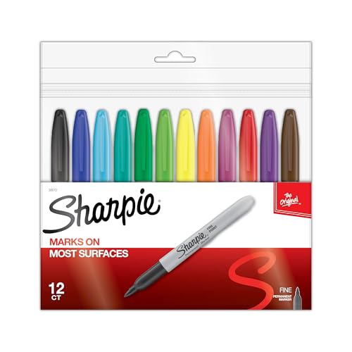 Sharpie Assorted Classic / 1 Count (Pack of 12) / Fine Permanent Markers
