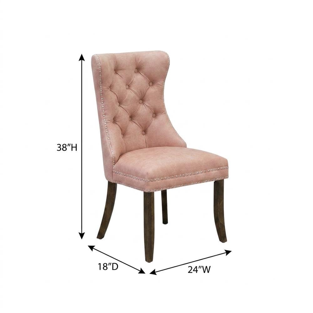 Wood Parsons Dining Chair by Furnifact – Wood, Beige Red