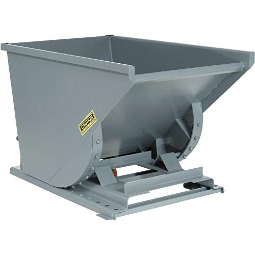 1-1/2 Cu Yd Medium Duty Self Dumping Forklift Hopper by Global Industrial – 63.5"L x 57.75"W x 39.75"H, Steel, Gray, Model 15055-GRY
