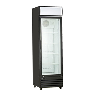 22.7-Inch Single Door Refrigerated Merchandiser by Kool-It – 22.7-Inch, 11.6 cubic_feet, Stainless Steel, Black, Model KGM-13