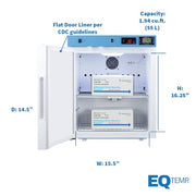 EQTemp Left Hand Door / White / 1.94 cubic_feet Lab Refrigerators