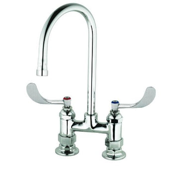 Deck Mount Faucet with 0.5 GPM Non-Aerated VR Outlet Device by T&S Brass – not_applicable, Brass, Chrome, Model B-0328-CR-VF05