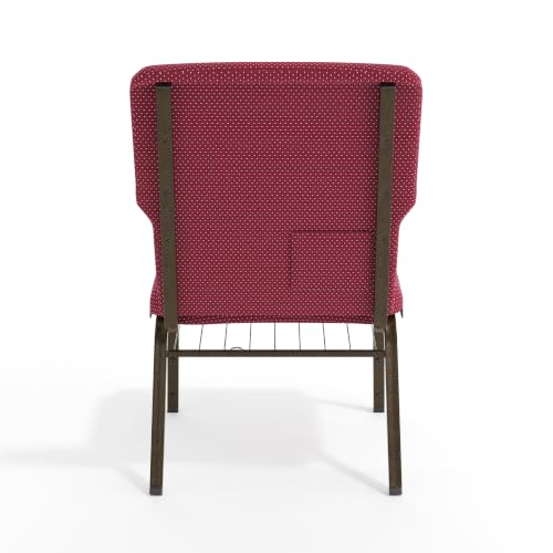 Flash Furniture Burgundy Pattern Fabric/Gold Vein Frame / Set of 1 / Classic Stacking Chairs