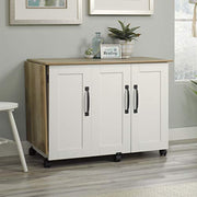 Sauder Soft White Lintel Oak / L: 39.29" x W: 19.49" x H: 28.54" / Transitional Sewing Storage