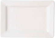 Tuxton Napa Pearl White Wide Rim 8-Inch x 5-1/2-Inch Rectangular Plate, Case of 12, White; Scratch Resistant; Chip Resistant; Lead & Cadmium Free; Dishwasher, Microwave, Oven Safe