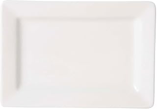 Tuxton Napa Pearl White Wide Rim 8-Inch x 5-1/2-Inch Rectangular Plate, Case of 12, White; Scratch Resistant; Chip Resistant; Lead & Cadmium Free; Dishwasher, Microwave, Oven Safe