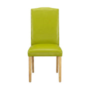 Parsons Dining Chair with High Back by Furnifact – Faux Leather, Oak, Pack of 2