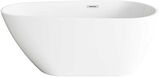 59" Bathtub In Glossy White With Chrome Trim