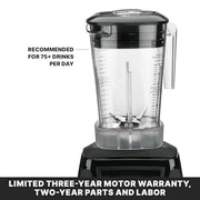 Waring 48 Ounce Copolyester Jar / Black / MX1100XTXP - Copolyester 48 Ounce Container Countertop Blenders