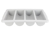 4-Compartment Cutlery Bin by Winco – 4 Compartment, Plastic, Gray, Model pl-4b