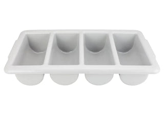 4-Compartment Cutlery Bin by Winco – 4 Compartment, Plastic, Gray, Model pl-4b