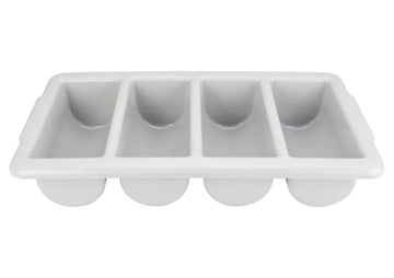 4-Compartment Cutlery Bin by Winco – 4 Compartment, Plastic, Gray, Model pl-4b