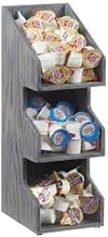 Ashwood Collection – 3-Tier Condiment Holder – 5.375W x 6.5D x 15.5H, Oak, Gray-Washed, Clear Acrylic