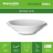 Responsible Products 24 oz (500 Count) / Classic White / Casual Bowls