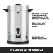 Waring 30-Cup / 30 Cup Capacity / Silver Coffee Urns