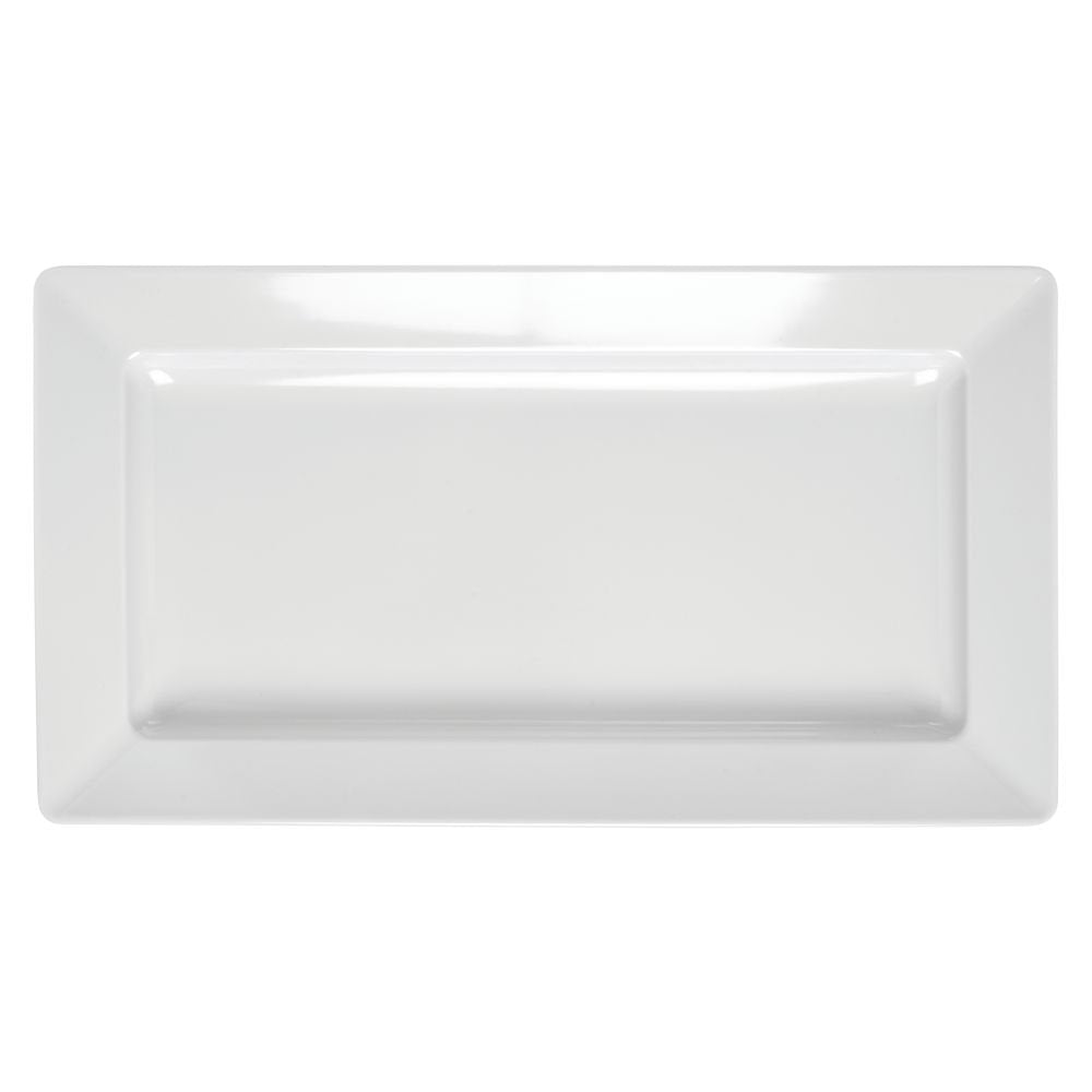 Platter Rectangular White Melamine -19 1/2 L x 10 3/4 W x 2" H by HUBERT – Large, Melamine, White, Model H0016-WHITE
