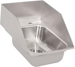 BK Resources NSF Commercial One Compartment Drop in Sink, 10"x14"x5", 3 Sided Splash Guards, 18 Gauge T-304 Stainless Steel, Top Mount, Seamless Deep Drawn Construction (DDI-1014524S)
