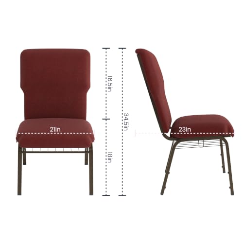 Flash Furniture Maroon Fabric/Gold Vein Frame / Set of 1 / Classic Stacking Chairs