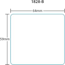 Ishida Printer Labels 1828-B for AC-Series, BC-3000, Astra UPC 59mm, Blank, 12 Rolls, 625 Labels per Roll