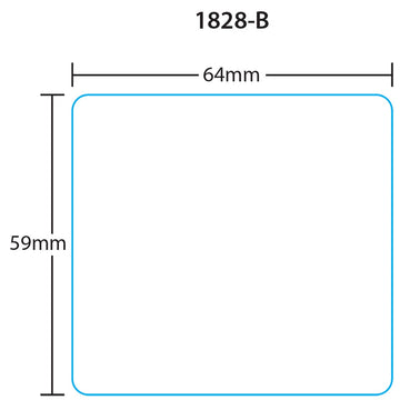 Ishida Printer Labels 1828-B for AC-Series – BC-3000, Astra UPC 59mm, Blank, 12 Rolls, 625 Labels per Roll