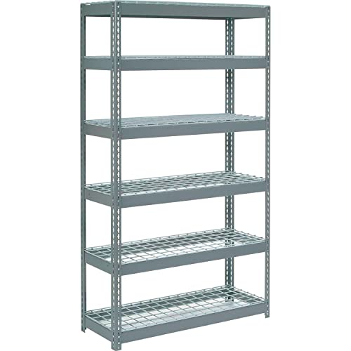Extra Heavy Duty Shelving 48" W x 18" D x 96" H with 6 Shelves by Global Industrial – 6, Alloy Steel, Grey, Model 717469