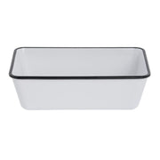 Serving Bowl Enamelware Look Melamine White/Black - 10 1/2 L x 6 1/2 W x 3 1/10 D by HUBERT – Plastic, White, Model 240512