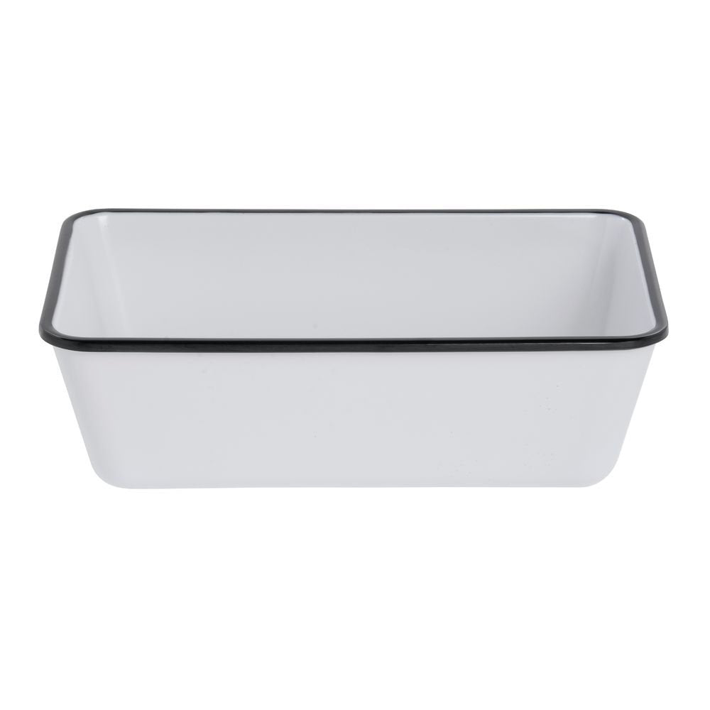 Serving Bowl Enamelware Look Melamine White/Black - 10 1/2 L x 6 1/2 W x 3 1/10 D by HUBERT – Plastic, White, Model 240512