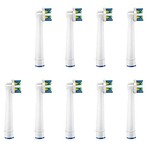Genuine Original Braun Floss Action Replacement Rechargeable Toothbrush Heads Refill (9 Count) by Oral-B – 9 Count (Pack of 1), White, Pack of 9, Model 91382232