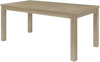 Furnifact Solid Acacia Wood Dining Table with Japandi-Style Finish, Seats Six Rectangle Kitchen Table for Dining Room