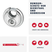 ABUS 90x190cm / Without security card / White Keyed Padlocks