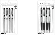 Uni-Ball 207 Impact Gel Pens, Bold Point (1.0mm), Black, 4 Count & Signo 207 Impact RT Gel Pens, Professional Black Ink, Gel Ink Pens with 1.0mm Bold Points, Gel Pen Pack of 4