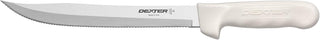 Dexter-Russell S142-9SC-PCP Sani-Safe 13563 Utility Slicer, 9" Scalloped DEXSTEEL High Carbon Blade, Textured White Polypropylene Slip Resistant Handle, Kitchen Knife for Meats and Produce