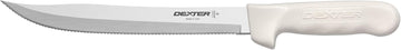 Dexter-Russell S142-9SC-PCP Sani-Safe 13563 Utility Slicer, 9" Scalloped DEXSTEEL High Carbon Blade, Textured White Polypropylene Slip Resistant Handle, Kitchen Knife for Meats and Produce