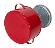 Plunger Galvanized Steel Safety Can by Eagle – 6-1/4" OD x 8" H, galvanized_steel, Red, Model P-701