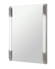 Token - Modern White & Stainless Steel Mirror by Limari Home – 43"L x 32"W, Stainless Steel, White, Model LIM-77560