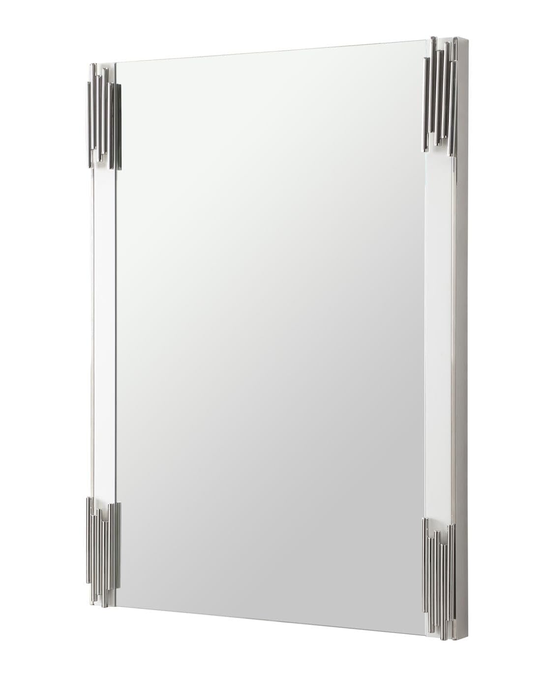 Token - Modern White & Stainless Steel Mirror by Limari Home – 43"L x 32"W, Stainless Steel, White, Model LIM-77560