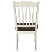 British Isles Brown Slatback Sidechair with Light Distressed Finish by Starlight Canyon Home – Solid Rubberwood, Brown, Pack of 2