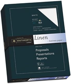 Southworth 25% Cotton Linen Business Paper, 32lb, 8 1/2 x 11, 250 Sheets