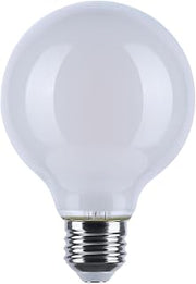 Satco S12153 8W LED G25 Globe Bulb, Warm Dimming 3000K-2000K, 800 Lumens, 90 CRI, 60W Replacement, White Globe, E26 Medium Base, Enclosed Fixture Rated, Dimmable, 120 Volt (24 Pack)