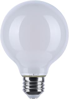 Satco S12153 8W LED G25 Globe Bulb, Warm Dimming 3000K-2000K, 800 Lumens, 90 CRI, 60W Replacement, White Globe, E26 Medium Base, Enclosed Fixture Rated, Dimmable, 120 Volt (24 Pack)