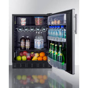 Summit 24” Undercounter Refrigerator by Summit Appliance – 5.5 cubic_feet, Stainless Steel, Silver, Model FF6BK2SS