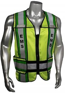 Radians 207 Breakaway 4" Contrast Vest, EMS/Black Trim/Green, Regular/Medium/X-Large