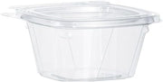 Dart CH6DEF 6 oz Tamper-Resistant Clear Hinged Container with Flat Lid (Pack of 400)