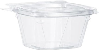Dart CH6DEF 6 oz Tamper-Resistant Clear Hinged Container with Flat Lid (Pack of 400)