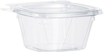 Dart CH6DEF 6 oz Tamper-Resistant Clear Hinged Container with Flat Lid (Pack of 400)